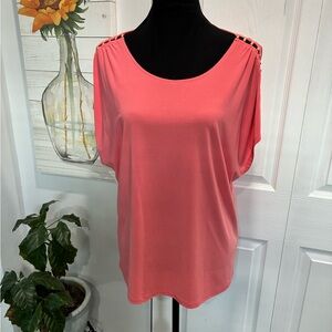Nine West Coral Flutter Sleeve Blouse